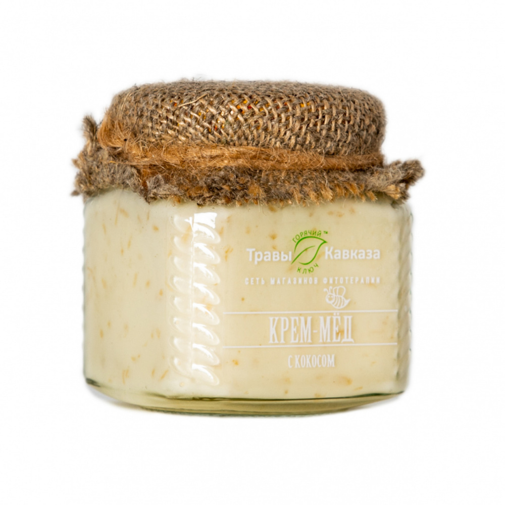 Купить крем-мед с кокосом "травы кавказа" 310 гр. с доставкой по России