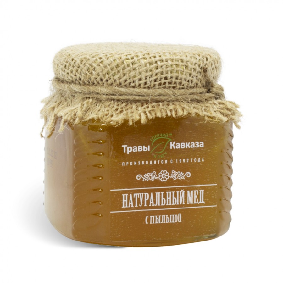 Купить мед натуральный с пыльцой цветочной (обножкой) 350 гр. с доставкой по России