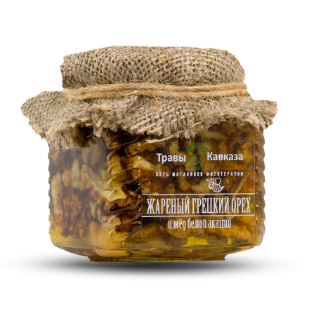 Купить жареный грецкий орех и мёд белой акации, 310 гр. с доставкой по России