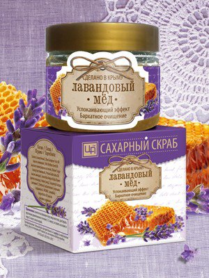 Купить сахарный скраб лавандовый мед 400гр с доставкой по России