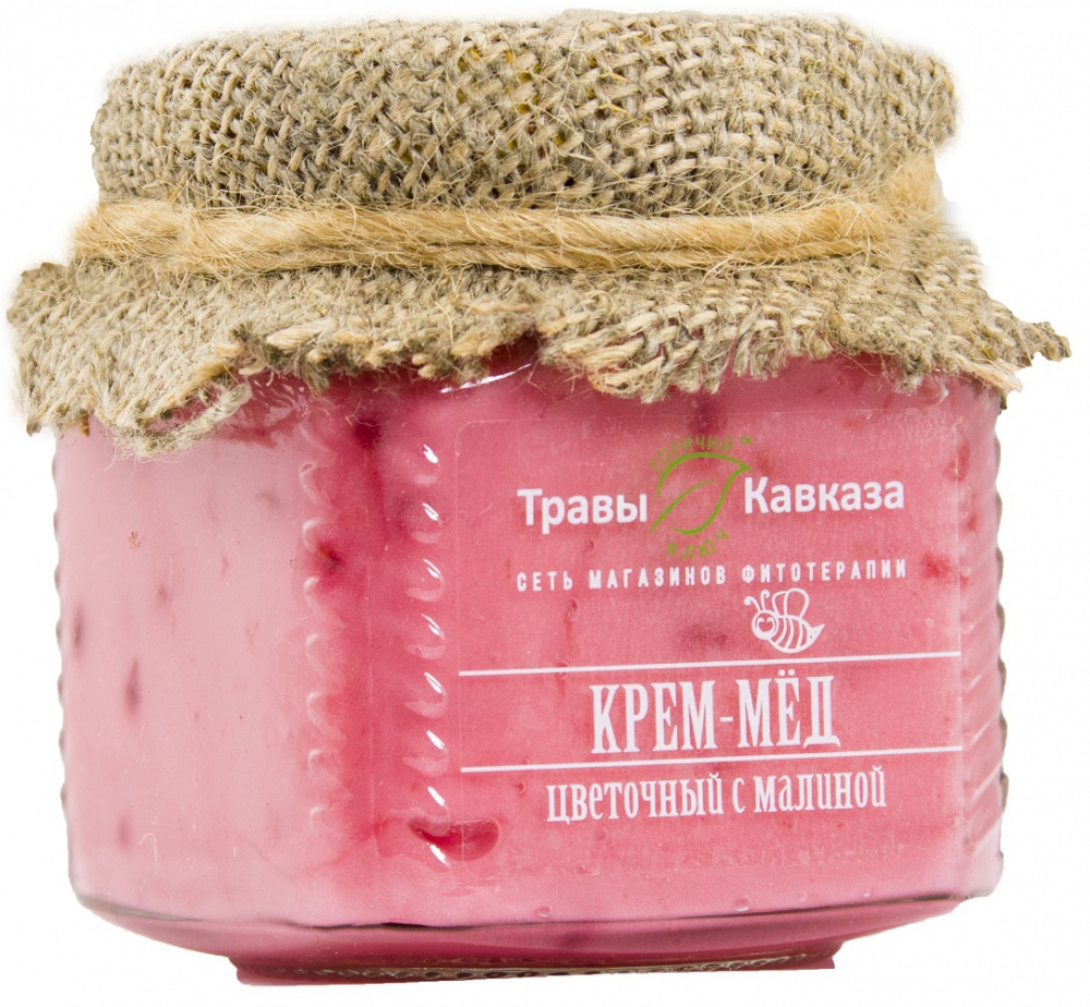 Купить крем-мёд с малиной "травы кавказа" 310 гр. с доставкой по России